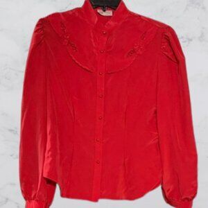 PAT fashions Women's Size L Vintage red blouse